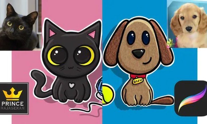 Drawing Cute Pets in Procreate | Kitten and Puppy