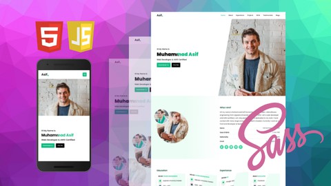 HTML, Sass & JavaScript Create Responsive Portfolio Website