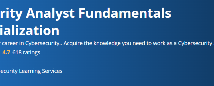 Security Analyst Fundamentals Specialization