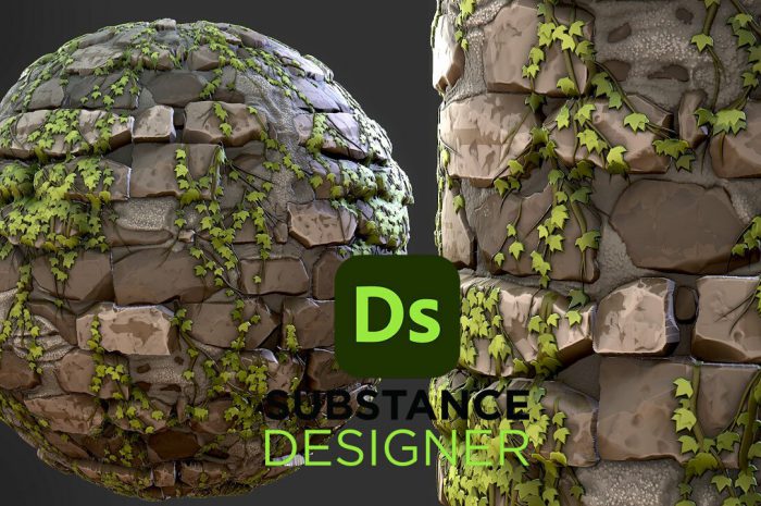 Stylized Bricks Overgrown – Substance 3D Designer