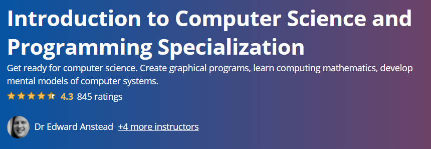 Introduction to Computer Science and Programming Specialization