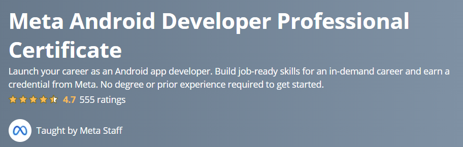 Meta Android Developer Professional Certificate