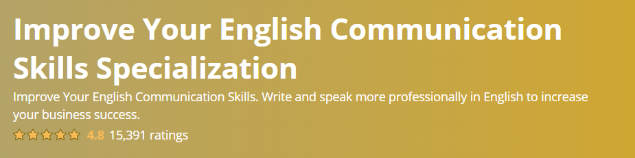 Improve Your English Communication Skills Specialization